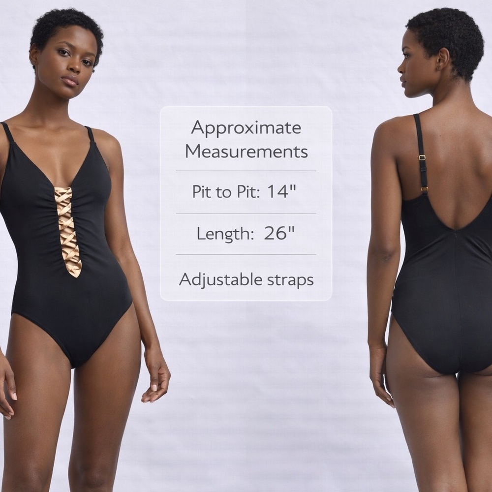 Boohoo‎ Black One Piece with Gold Detail